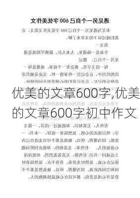 优美的文章600字,优美的文章600字初中作文