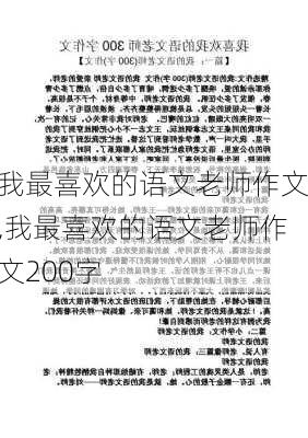 我最喜欢的语文老师作文,我最喜欢的语文老师作文200字