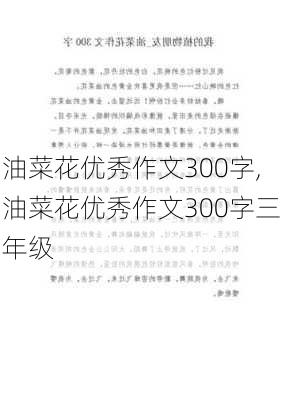 油菜花优秀作文300字,油菜花优秀作文300字三年级