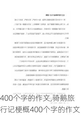 400个字的作文,骑鹅旅行记梗概400个字的作文