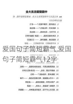 爱国句子简短霸气,爱国句子简短霸气12字