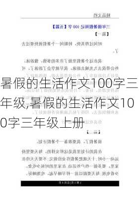 暑假的生活作文100字三年级,暑假的生活作文100字三年级上册