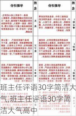 班主任评语30字简洁大气,班主任评语30字简洁大气高中