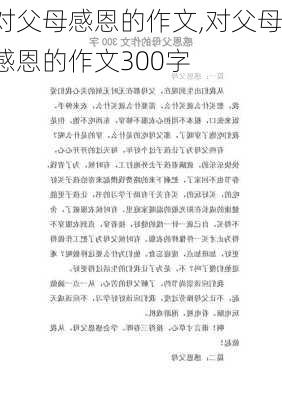 对父母感恩的作文,对父母感恩的作文300字