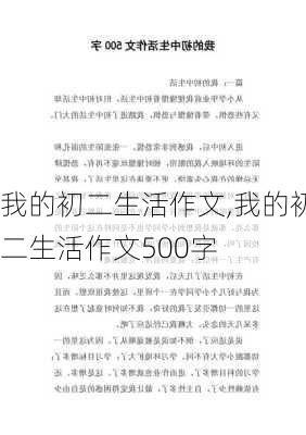 我的初二生活作文,我的初二生活作文500字