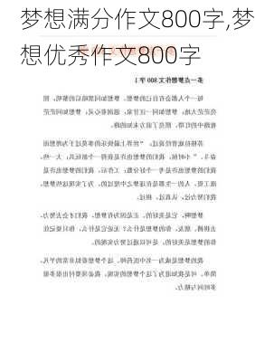 梦想满分作文800字,梦想优秀作文800字