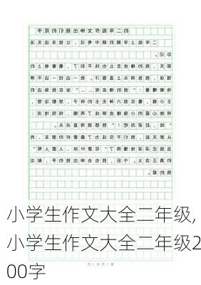 小学生作文大全二年级,小学生作文大全二年级200字