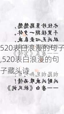 520表白浪漫的句子,520表白浪漫的句子藏头诗