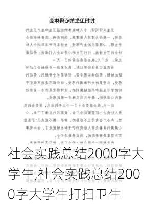 社会实践总结2000字大学生,社会实践总结2000字大学生打扫卫生