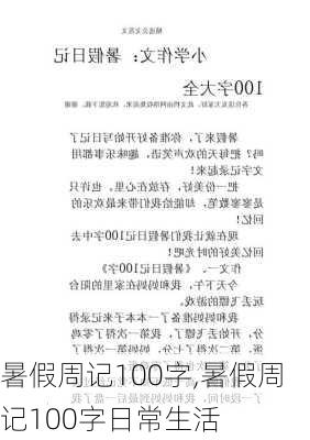 暑假周记100字,暑假周记100字日常生活