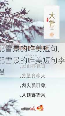 配雪景的唯美短句,配雪景的唯美短句李煜