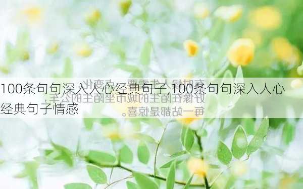 100条句句深入人心经典句子,100条句句深入人心经典句子情感