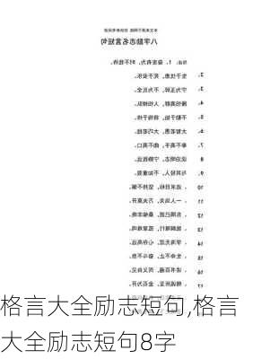 格言大全励志短句,格言大全励志短句8字