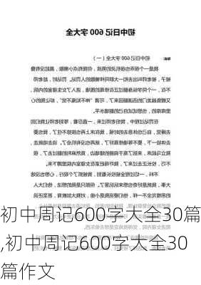 初中周记600字大全30篇,初中周记600字大全30篇作文