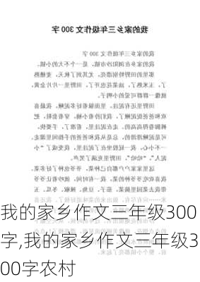 我的家乡作文三年级300字,我的家乡作文三年级300字农村