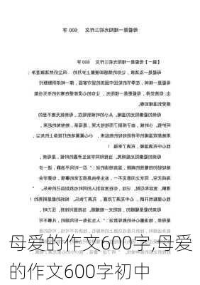 母爱的作文600字,母爱的作文600字初中