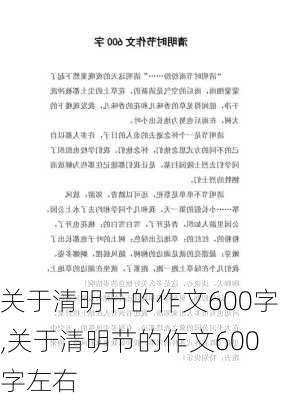 关于清明节的作文600字,关于清明节的作文600字左右