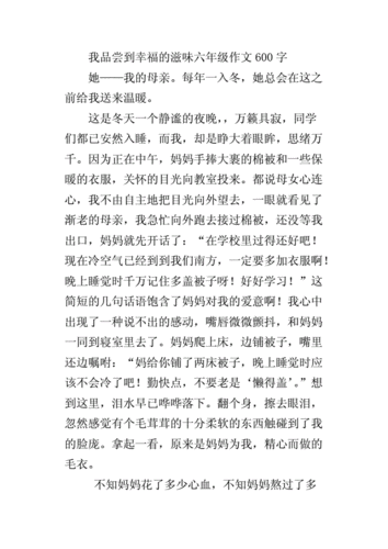 我尝到了幸福的滋味作文,我尝到了幸福的滋味作文600字