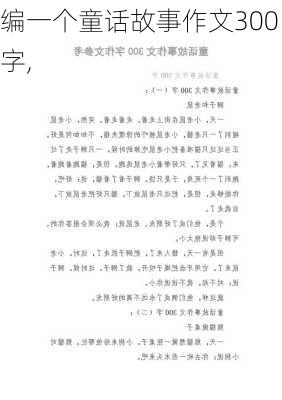 编一个童话故事作文300字,