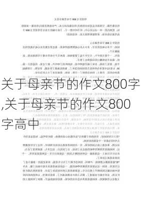 关于母亲节的作文800字,关于母亲节的作文800字高中