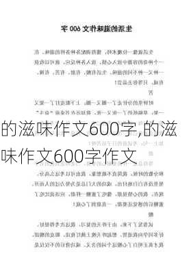 的滋味作文600字,的滋味作文600字作文