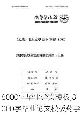 8000字毕业论文模板,8000字毕业论文模板药学