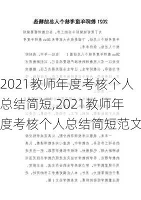 2021教师年度考核个人总结简短,2021教师年度考核个人总结简短范文