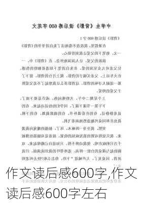 作文读后感600字,作文读后感600字左右