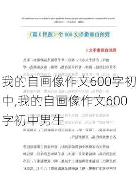 我的自画像作文600字初中,我的自画像作文600字初中男生