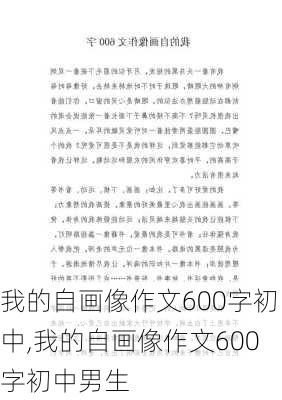 我的自画像作文600字初中,我的自画像作文600字初中男生