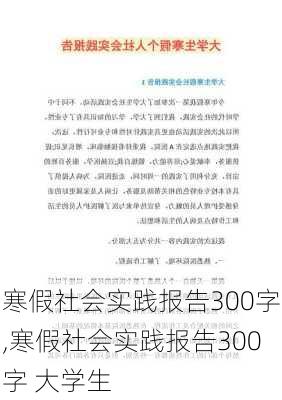 寒假社会实践报告300字,寒假社会实践报告300字 大学生