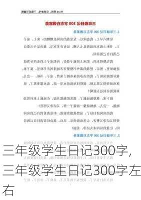 三年级学生日记300字,三年级学生日记300字左右