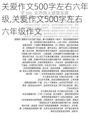 关爱作文500字左右六年级,关爱作文500字左右六年级作文