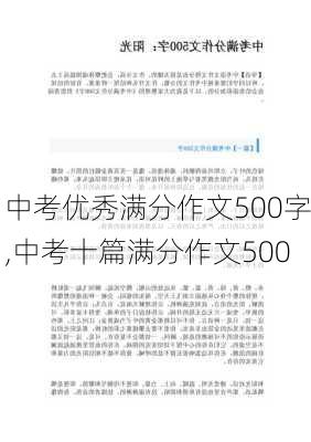 中考优秀满分作文500字,中考十篇满分作文500