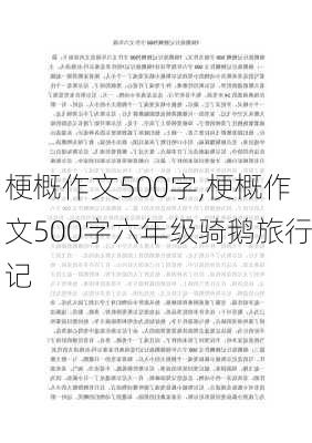 梗概作文500字,梗概作文500字六年级骑鹅旅行记