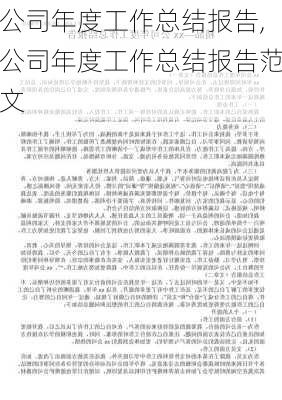 公司年度工作总结报告,公司年度工作总结报告范文