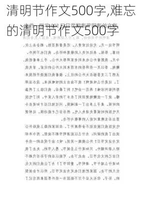 清明节作文500字,难忘的清明节作文500字