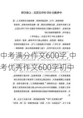 中考满分作文600字,中考优秀作文600字初中