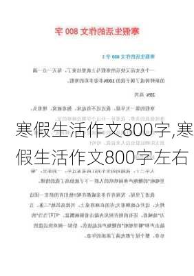 寒假生活作文800字,寒假生活作文800字左右