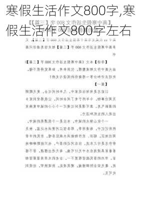 寒假生活作文800字,寒假生活作文800字左右