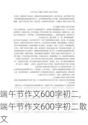 端午节作文600字初二,端午节作文600字初二散文