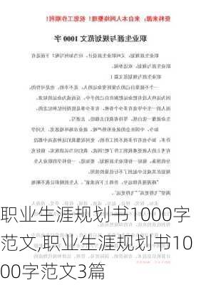 职业生涯规划书1000字范文,职业生涯规划书1000字范文3篇