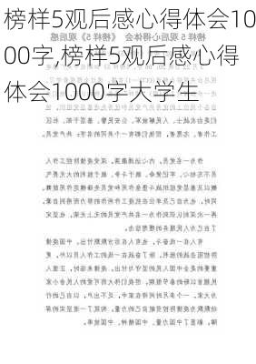 榜样5观后感心得体会1000字,榜样5观后感心得体会1000字大学生