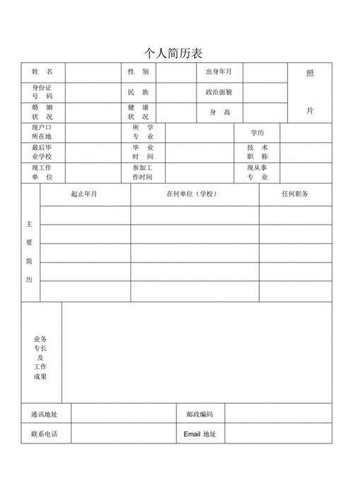 个人求职简历电子版,个人求职简历电子版填写