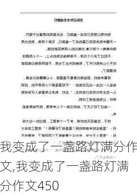 我变成了一盏路灯满分作文,我变成了一盏路灯满分作文450