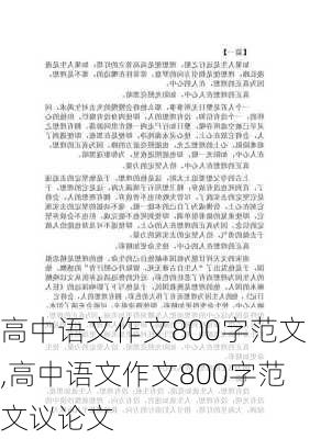 高中语文作文800字范文,高中语文作文800字范文议论文