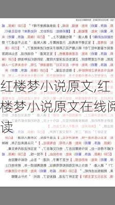 红楼梦小说原文,红楼梦小说原文在线阅读