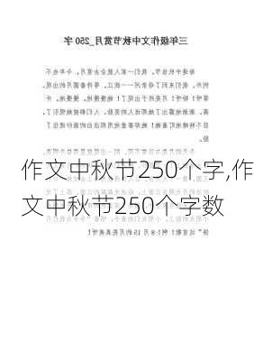 作文中秋节250个字,作文中秋节250个字数