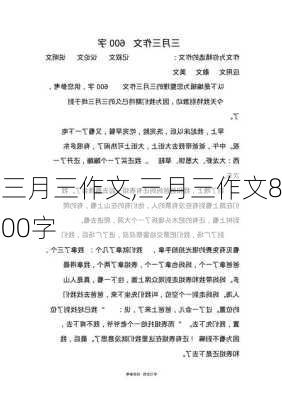 三月三作文,三月三作文800字