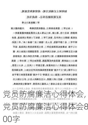 党员防腐廉洁心得体会,党员防腐廉洁心得体会800字